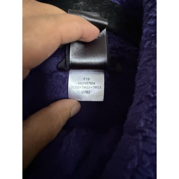 The North Face Logo Purple Fleece Full Zip High Neck Jacket Size Small Athleisur - Picture 5 of 7